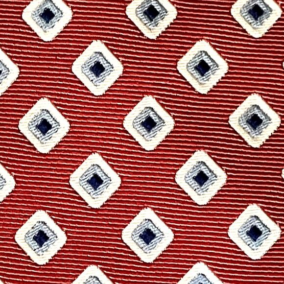 Jos A Bank Tie Repp Weave Diamond Pink Red White Blue Mob Vegas Preppy Y2K - Picture 4 of 9